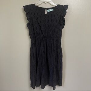 Filly Flair women’s size medium fit and flare black dress eyelet beach cotton